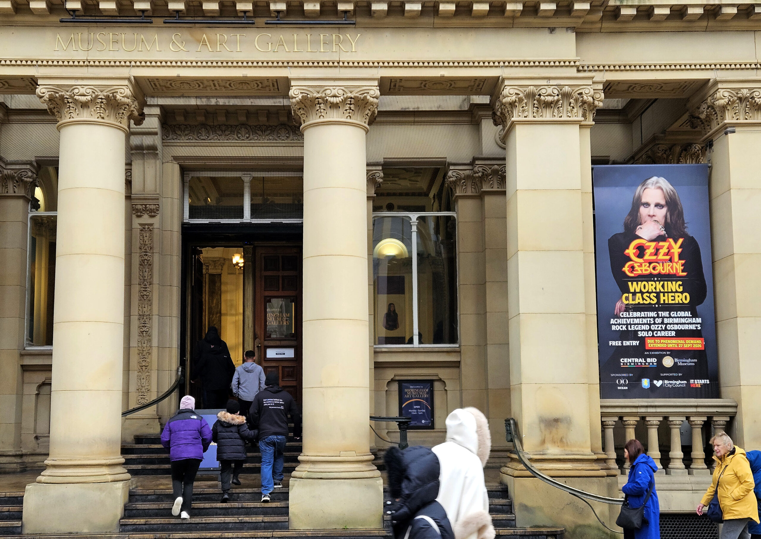 Birmingham Museum entrance - Ozzy Osbourne exhibit